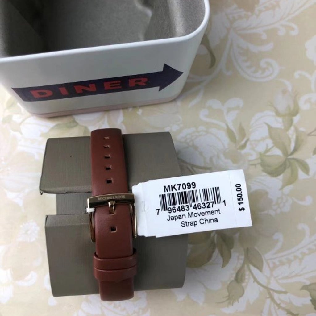 MICHAEL KORS MK7099 JAYNE BROWN GOLD LEATHER WOMEN'S WATCH MICHAEL KORS MK7099 JAYNE BROWN GOLD LEATHER WOMEN'S WATCH